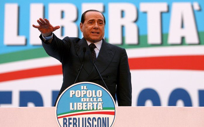 Ex–premier en mediamagnaat Silvio Berlusconi lijkt de parlementsverkiezingen te hebben gewonnen. Foto EPA