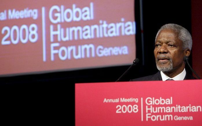 GENEVE - Kofi Annan wil dat arme landen extra financiële en technische steun krijgen om de ergste effecten van de klimaatverandering tegen te gaan. Foto EPA