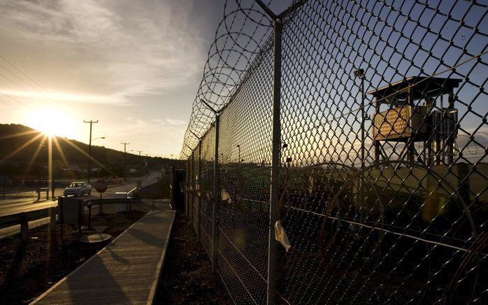 Voor de eerste keer zijn er op televisie beelden vertoond van een verhoor in de Amerikaanse terroristengevangenis Guantanamo Bay. Foto EPA