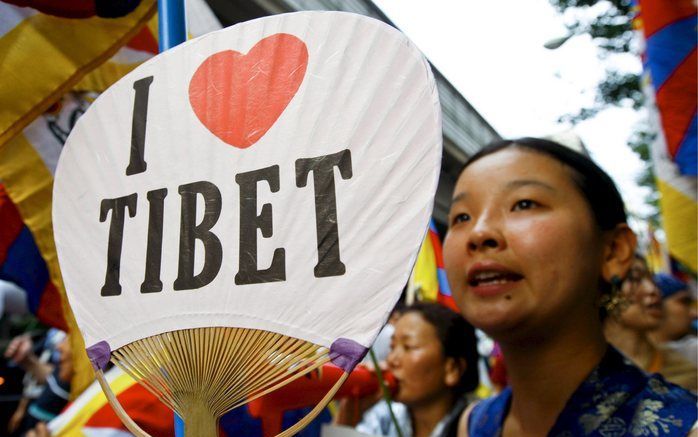 PEKING - Betoging voor vrijheid in Tibet. Foto EPA