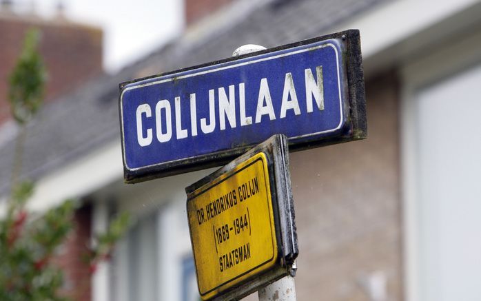 GRONINGEN - Straatnaambord van de Colijnlaan in Groningen. In een woning aan deze laan vonden seksfeesten plaats waarbij de homoseksuele bezoekers zouden zijn ingespoten met hiv-besmet bloed. Foto ANP