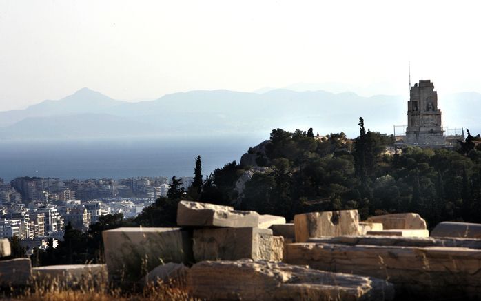 Overzicht over de stad Athene vanaf de Akropolis. Foto ANP