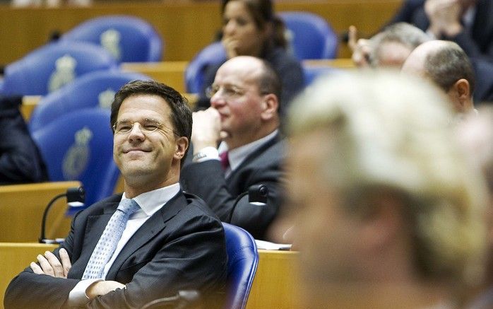 De VVD staat in de Tweede Kamer vrijwel geheel alleen met het pleidooi van partijleider Rutte voor de verruiming van de wettelijke grenzen bij de vrijheid van meningsuiting. Dat bleek dinsdag in het vragenuurtje in de Tweede Kamer. Foto ANP