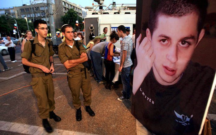 Portret van de Israëlische soldaat Gilad Shalit. Foto EPA