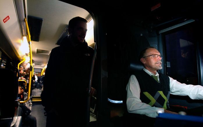 Buschauffeurs van Veolia in Ede hebben woensdagochtend vanaf 5 uur het werk neergelegd omdat ze agressie in de bus zat zijn. Dat heeft een woordvoerder van FNV Bongenoten gezegd. Foto ANP