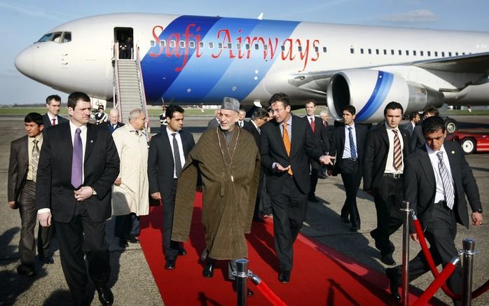 DEN HAAG – President Hamid Karzai van Afghanistan is er zeker van dat de Afghanistan–top in Den Haag een succes wordt. Foto ANP