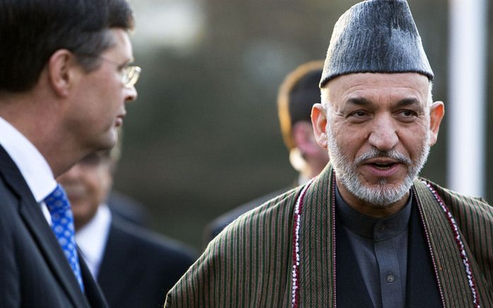 Premier Balkenende met de Afghaanse president Karzai. Foto ANP