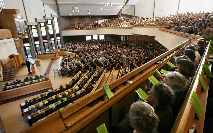 VEENENDAAL – In de Adventskerk te Veenendaal werd dinsdag de jaarlijkse bondsdag van de Bond van Vrouwenverenigingen van de Gereformeerde Gemeenten gehouden. De dag werd bezocht door ongeveer 1900 vrouwen. Foto RD, Anton Dommerholt