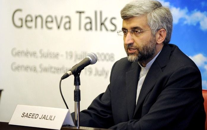 Iran blijft geïntersseerd in een constructieve dialoog over zijn nucleair programma. Dat is de enige manier om de conflicten hierover op te lossen, aldus de Iraanse toponderhandelaar Saeed Jalili. Foto EPA