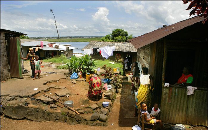 MONROVIA - Straatbeeld in de Afrikaanse hoofdstad van Liberia, Monrovia. Foto ANP