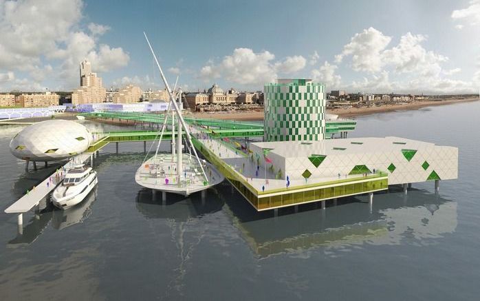 DEN HAAG - Artist impression van de nieuwe pier. Foto ANP