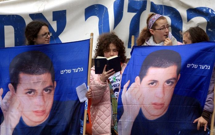 Israelisch protest tegen de gevangenhouding van Gilad Shalit. Foto EPA