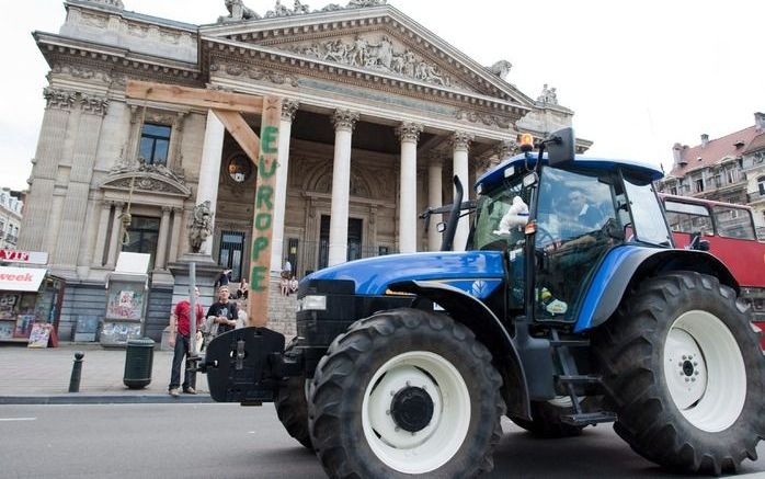 BRUSSEL - Boerenprotest in Brussel gisteren. Foto EPA