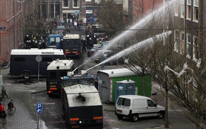 AMSTERDAM - Ontruiming van een kraakpand in Amsterdam. Foto ANP