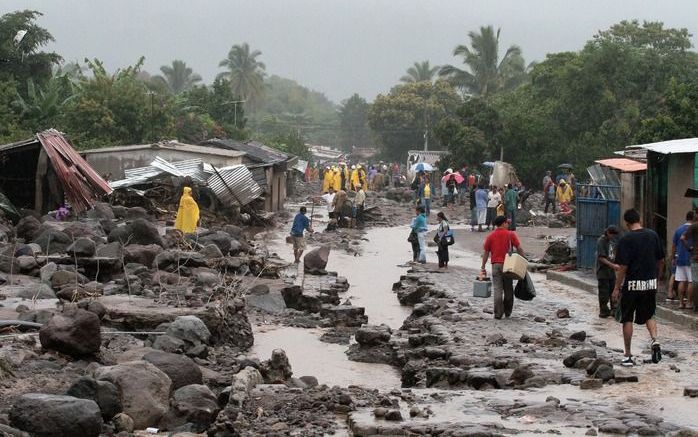 Verwoestingen in El Salvador. Foto EPA