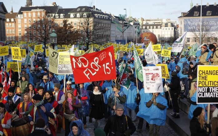 Betoging in Kopenhagen door milieuactivisten. Foto EPA