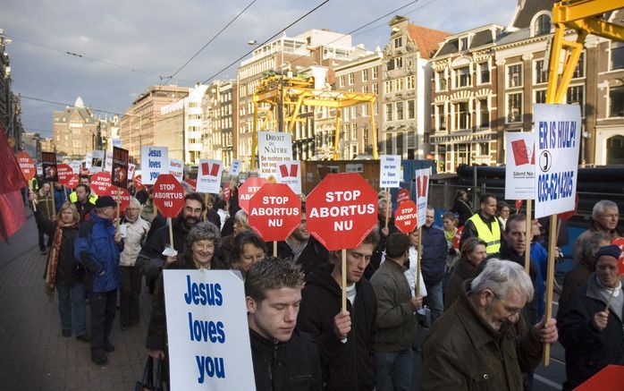 Mars voor het Leven, zaterdag in Amsterdam. - Foto RD, Christiaan Zielman