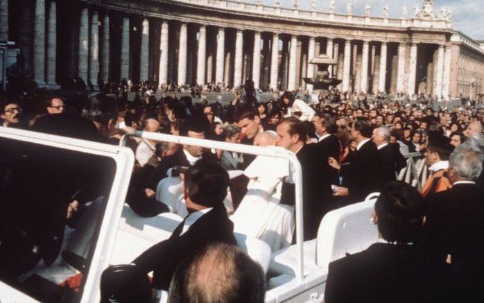 De aanslag op paus Johannes Paulus II in 1981. Foto ANP