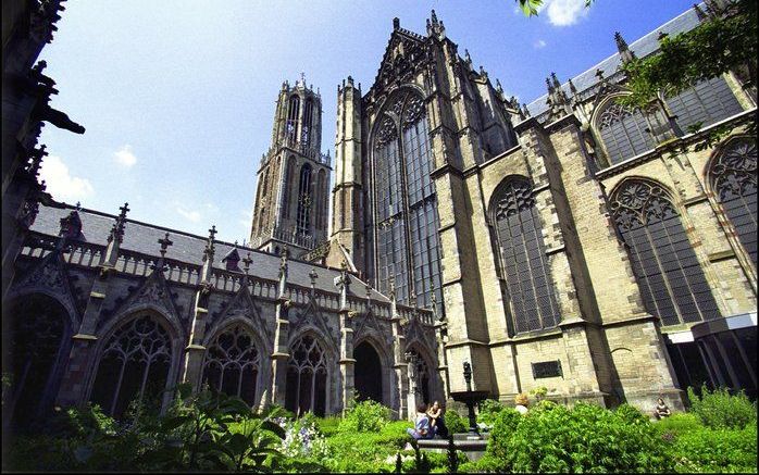 UTRECHT – Bij de deuren van de Domkerk in Utrecht protesteerden christenen dinsdagmiddag tegen het Kairosdocument van Palestijnse theologen. Foto ANP