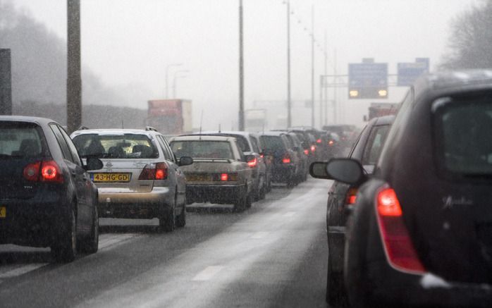 File woensdagochtend op de A1. Foto ANP