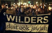 Demonstranten betoogden onlangs in Arnhem tegen de komst van PVV-leider Wilders. Foto ANP