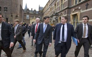 Balkenende legde zaterdagochtend tegenover het partijbestuur verantwoording af over de val van zijn vierde kabinet. Het bestuur sprak daarop zijn vertrouwen uit in het optreden van de CDA–bewindslieden en dat van de premier in het bijzonder. Foto ANP