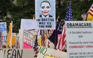 Protest tegen het gezondheidsbeleid van Obama in Washington. Foto EPA