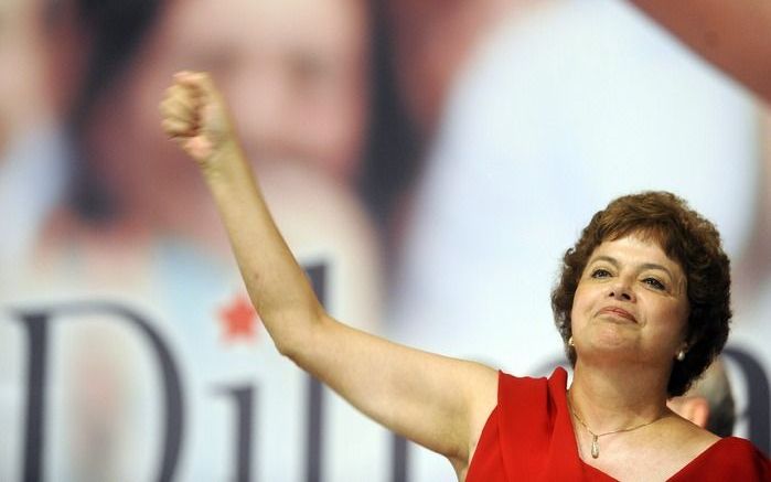 BRASILIA – In Brazilië heeft de regerende Arbeiderspartij (PT) zaterdag op een partijcongres minister Dilma Rousseff naar voren geschoven als kandidate voor de presidentsverkiezingen van oktober. Foto EPA