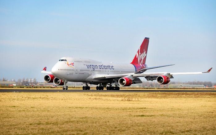 Een Boeing 747 maakte zondag de eerste vlucht op biobrandstof. Foto ANP