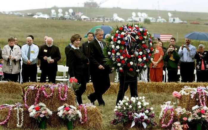 SHANKSVILLE – In de Amerikaanse plaats Shanksville kan op de plek waar op 11 september 2001 het vierde door terroristen gekaapte vliegtuig neerstortte, een monument gebouwd worden. Foto EPA