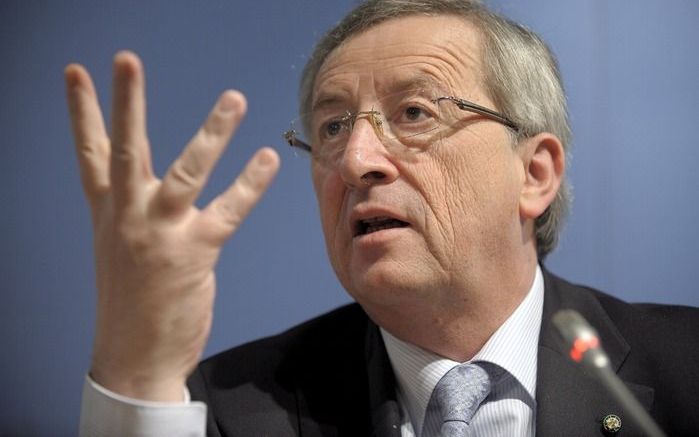 GÖTEBORG - Voorzitter Jean–Claude Juncker van de zeventien ministers van Financiën met de euro. Foto EPA