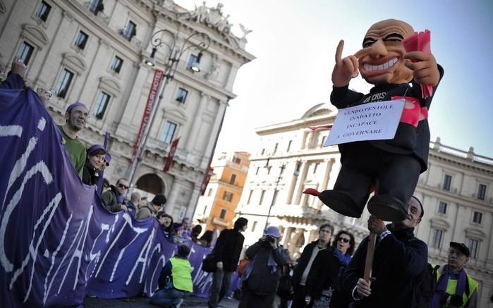 AMSTERDAM – No Berlusconi Day in Rome. Foto EPA