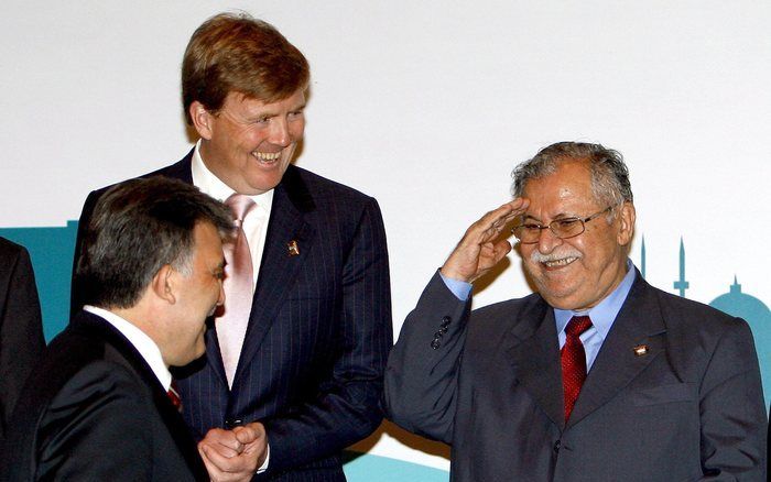 Prins Willem Alexander, de Turkse president Gul en de Iraakse president Talabani tijdens het Wereldwaterforum. Foto EPA