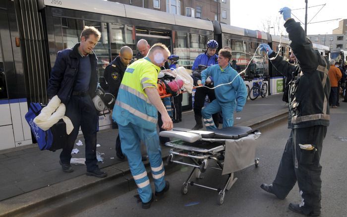 De trambotsing in Rotterdam op 11 maart is volgens onderzoek niet veroorzaakt door een technisch gebrek. Foto ANP