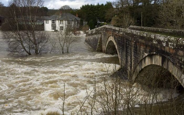 Wateroverlast in het Engelse graafschap Cumbria. Foto EPA