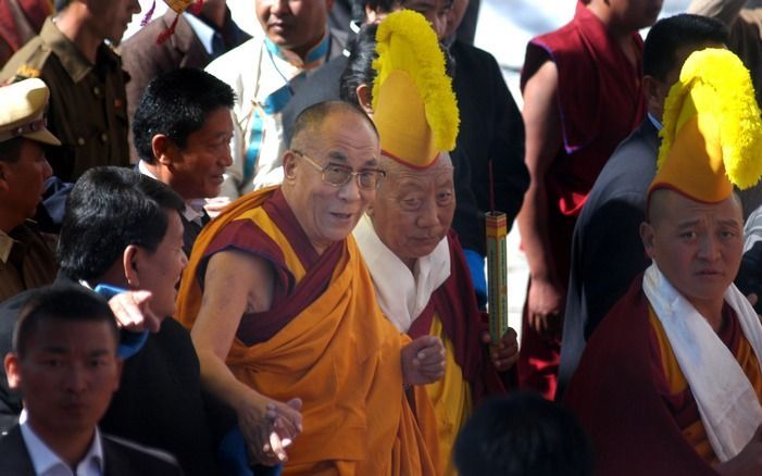 De dalai lama op bezoek in India. Foto EPA