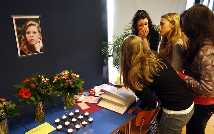 Scholieren rouwen om de moord op Milly. Foto ANP