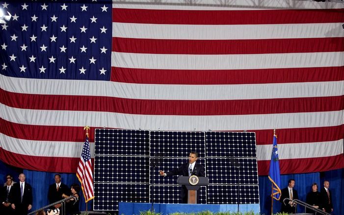 Obama tijdens zijn bezoek aan Las Vegas. Foto EPA