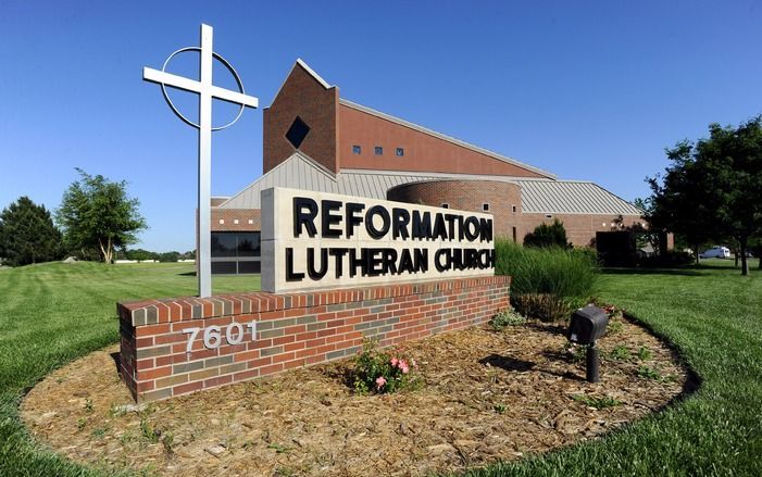 De Reformation Lutheran Church in Wichita, waar abortusarts George Tiller zondag werd doodgeschoten. Foto EPA