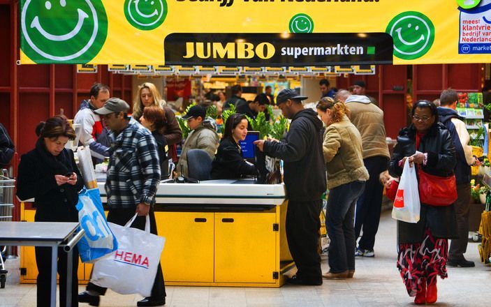 Supermarktketen Jumbo is van alle Nederlandse supermarkten het populairst bij zijn klanten. Het lijkt bijna saai te worden, want voor de twaalfde keer eindigde het bedrijf uit Veghel op de eerste plaats. Foto ANP