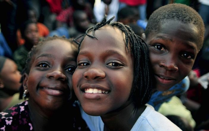 Haïtiaanse kinderen in een vluchtelingenkamp. Foto EPA