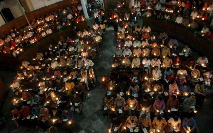 JAKARTA - Een dienst in Surabaya, Indonesië. Foto EPA