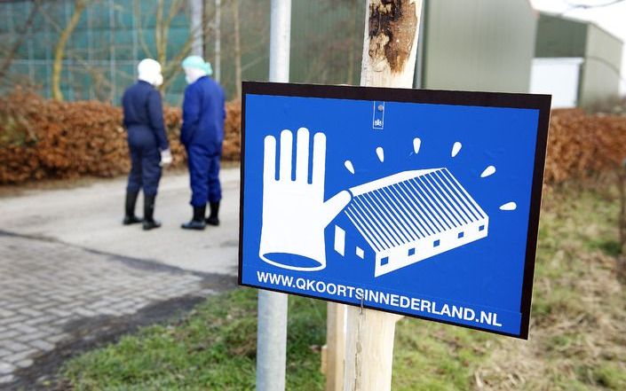 Waarschuwingsbord voor de Q-koorts. Foto ANP.