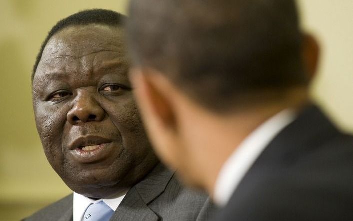 De Zimbabwaanse president Tsvangirai krijgt ook van president Obama geen geld voor zijn land. Foto EPA