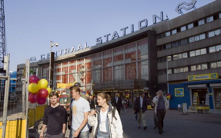 De oude belettering keert terug op het nieuwe Rotterdam CS. Foto ANP