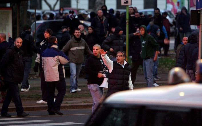 Rellen na de dood van een Lazio Roma-supporter, twee jaar geleden. Foto EPA