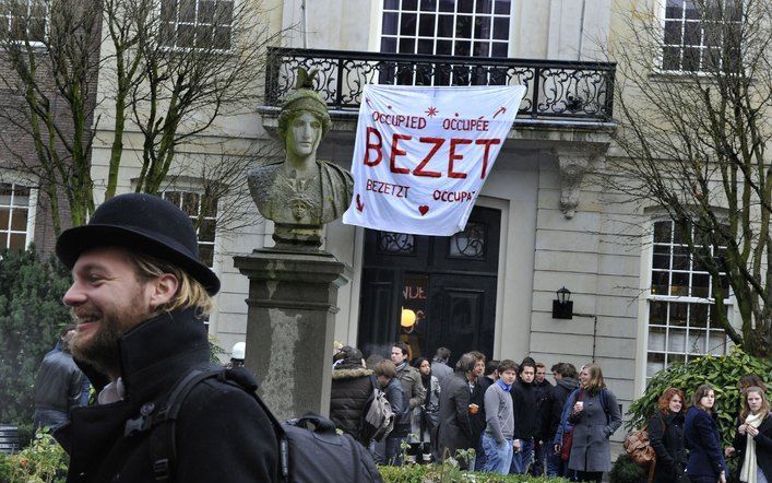 Protest bij de UvA. Foto ANP