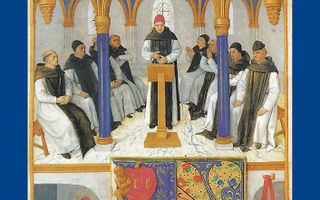 ZWOLLE – Bernardus van Clairvaux omringd door monniken. Middeleeuwse christenen zagen het klooster als een plaats om strijd te voeren tegen de duivel en aardse verlokkingen. Foto WBooks