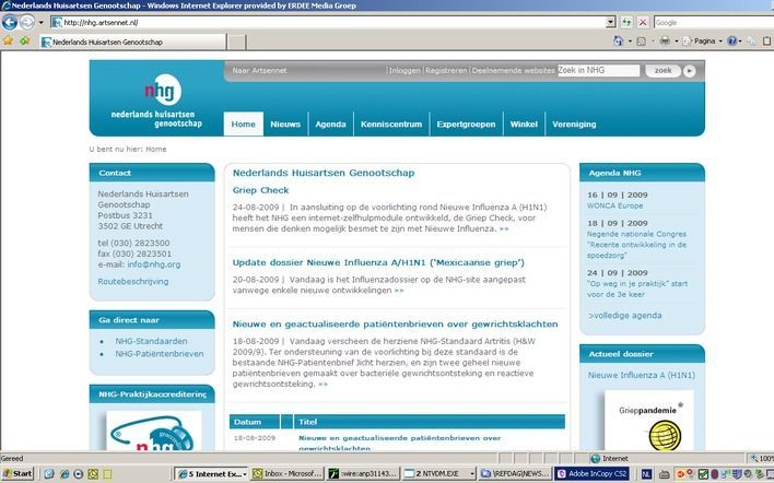 Het Nederlands Huisartsen Genootschap (NHG) heeft op de internetsite nhg.org een griepcheck geïntroduceerd. Foto NHG