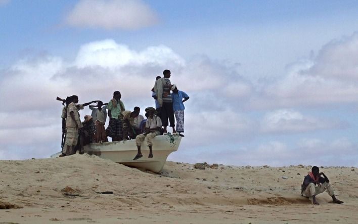 Archieffoto van piraten aan de kust van Somalië. Foto EPA